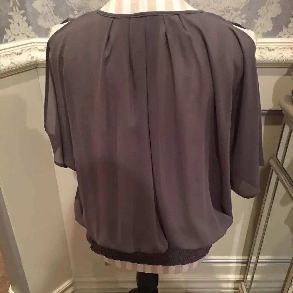 Cache Grey Open Shoulder Blouse - Picture 3 of 4